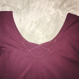 Maroon crop top 3/4 sleeve